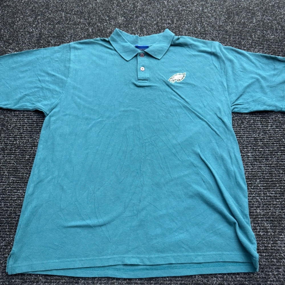Reebok Philadelphia Eagles NFL Polo Shirt Mens Large Green Cotton 1105A 06